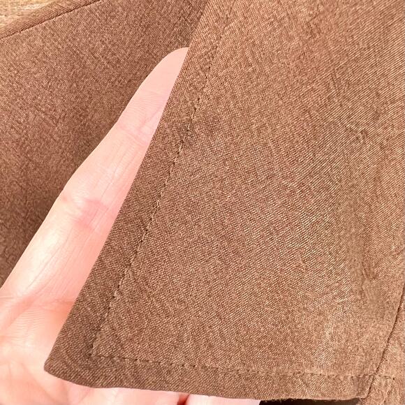 Rabbit Designs Womens Petite Long Brown Collared Button Up Dress Size 10P - Picture 12 of 12